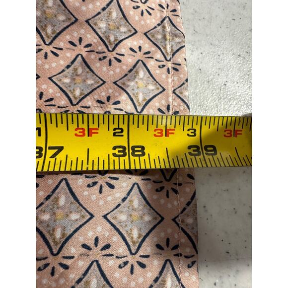 Polagram The Delling Patterned Dress in Dusty Salmon Size M Satin Smocked A47 - Picture 10 of 10